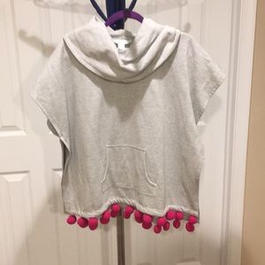 Garnet Hill Kids XL (14 - 16) Poncho w/ Pom Poms